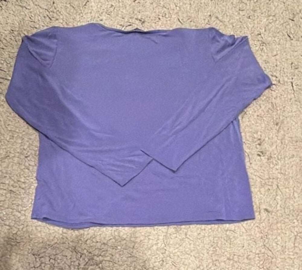 Eileen Fisher Petite Long Sleeve Crew Neck Top Purple Size PS